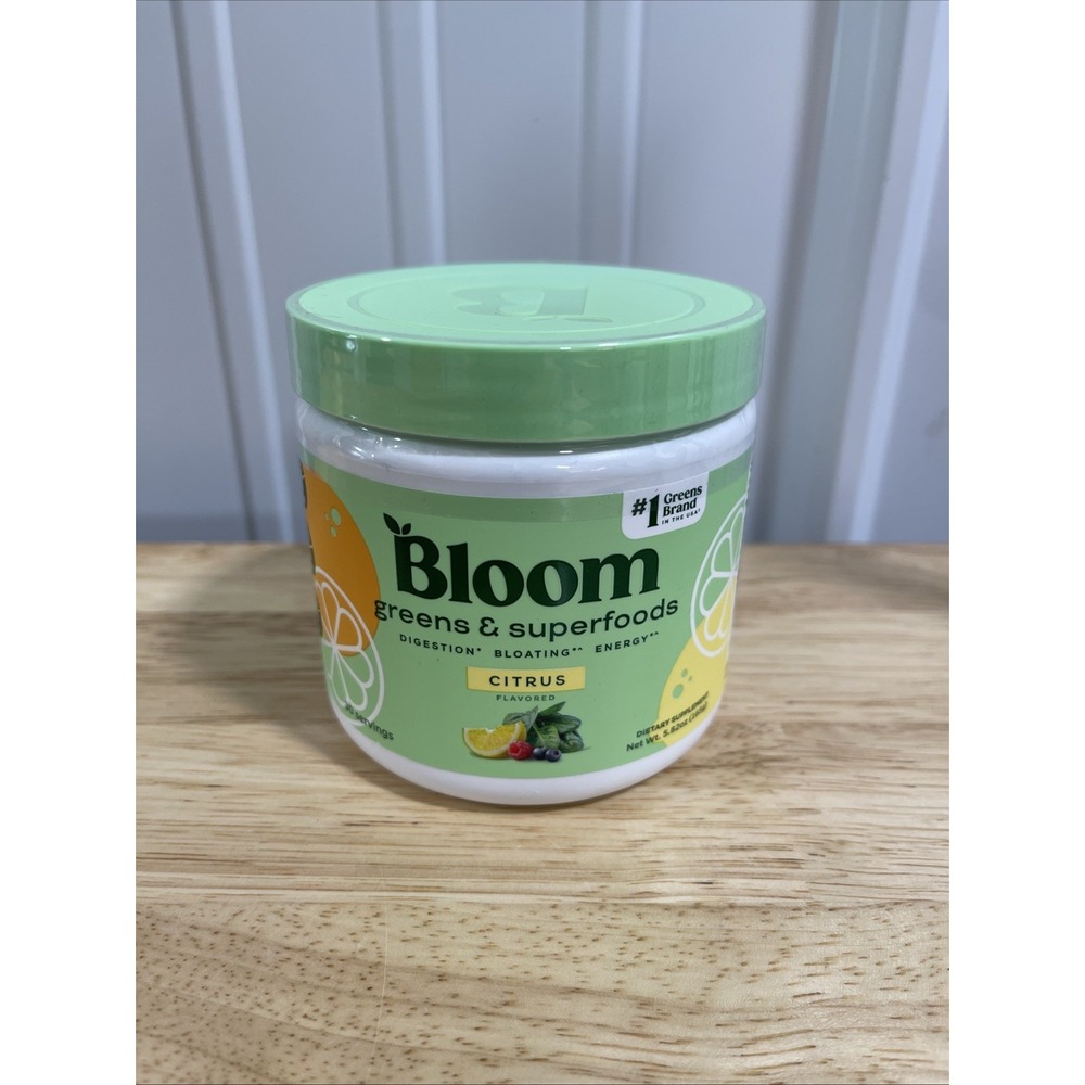 Bloom Nutrition Superfood Greens Powder Citrus Flavor – New Box Exp 04/27
